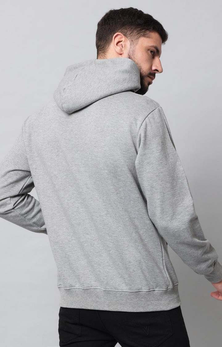 Men's Grey Solid Hoodies