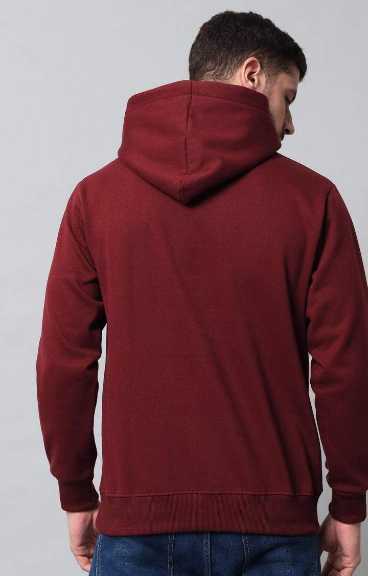 Men's Maroon Solid Hoodies