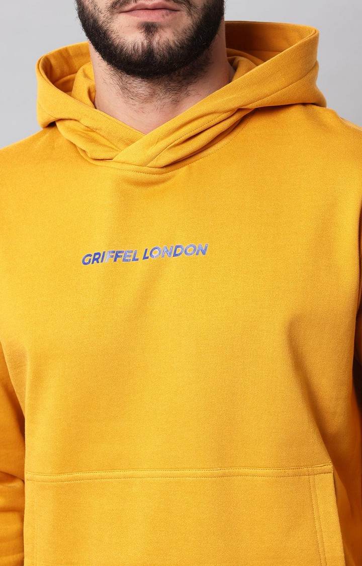 Men's Mustard Solid Hoodies