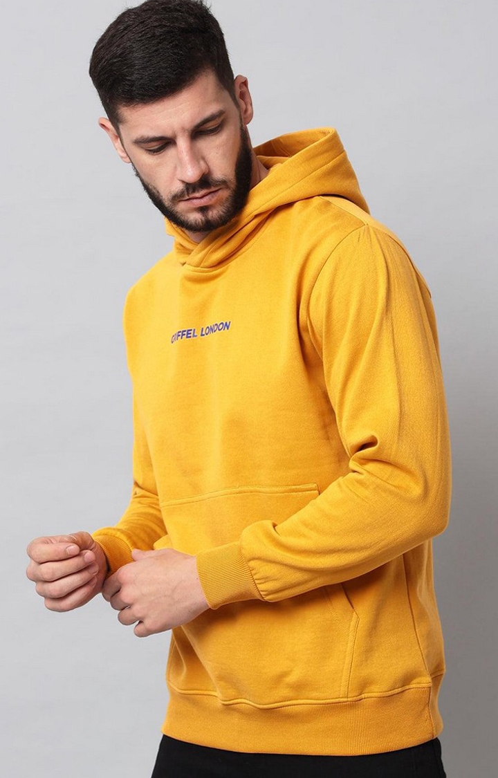 Men's Mustard Solid Hoodies