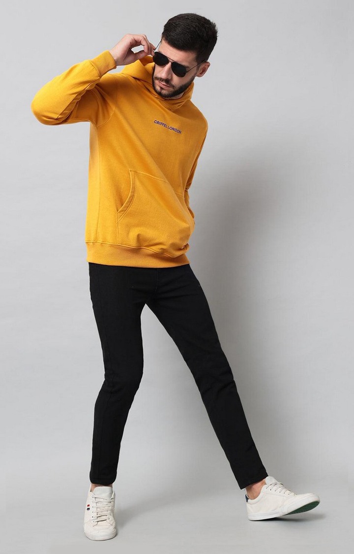 Men's Mustard Solid Hoodies