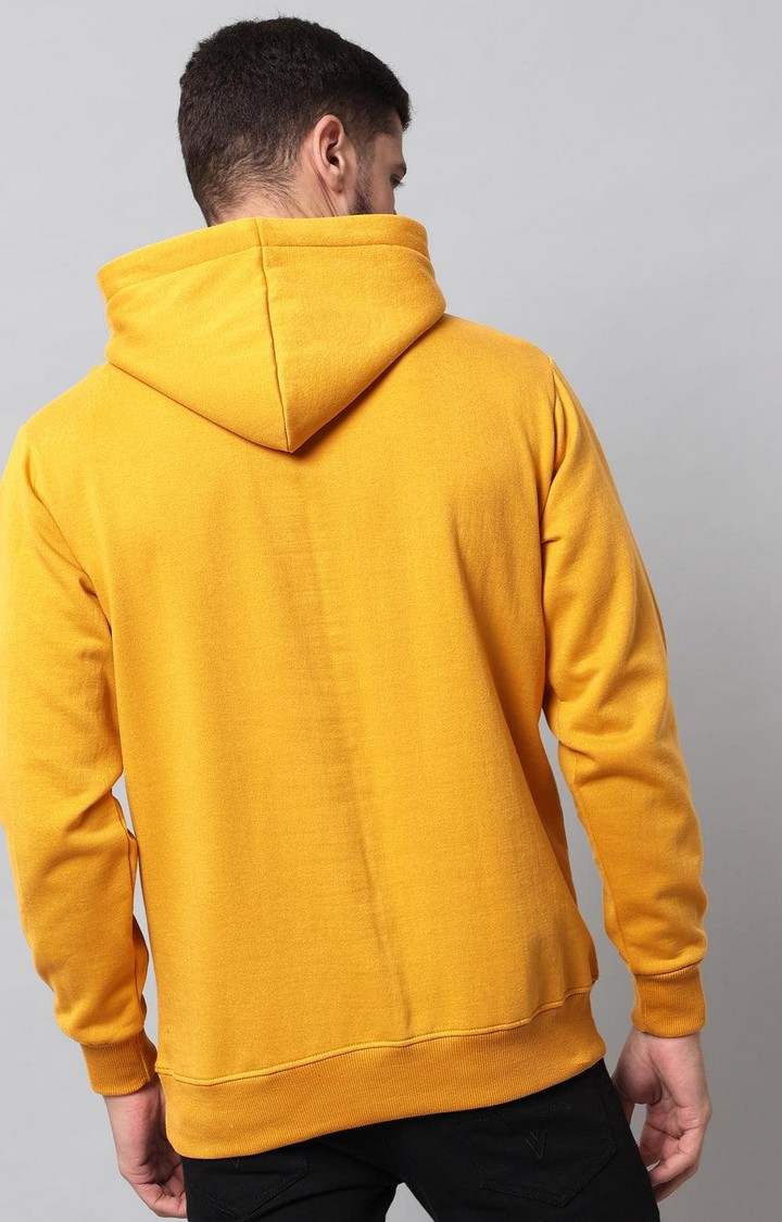 Men's Mustard Solid Hoodies