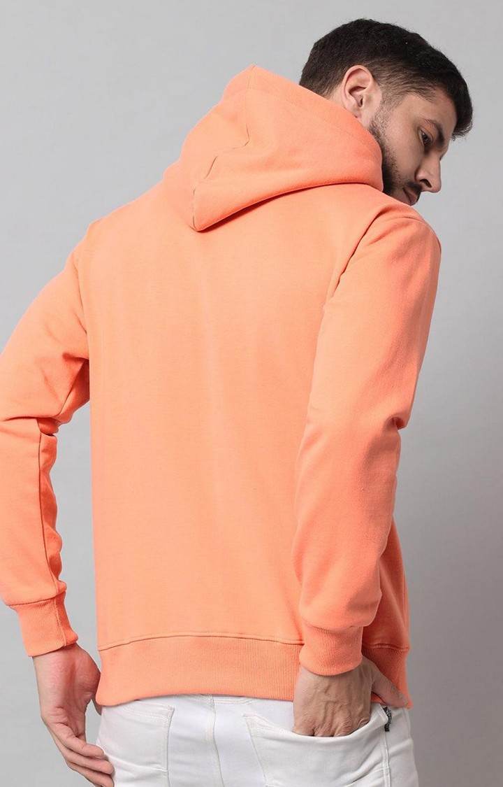 Men's Peach Solid Hoodies