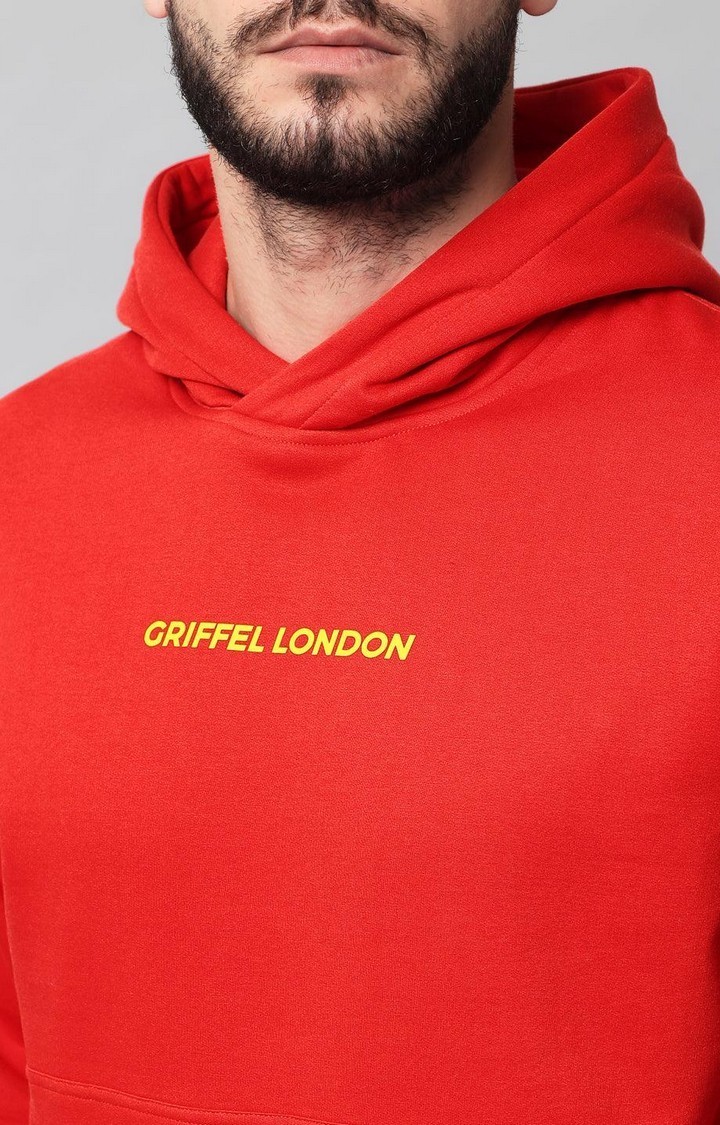 Men's Red Solid Hoodies