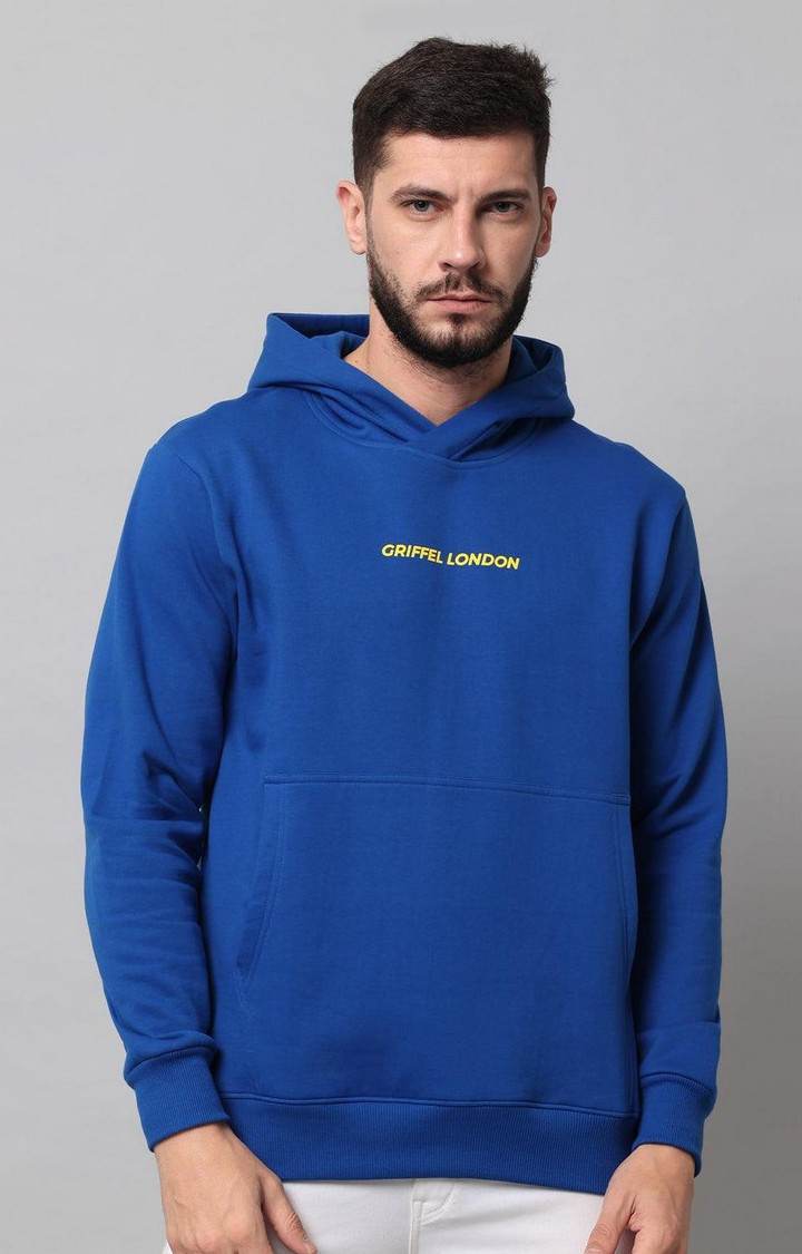 Men's Royal Blue Solid Hoodies