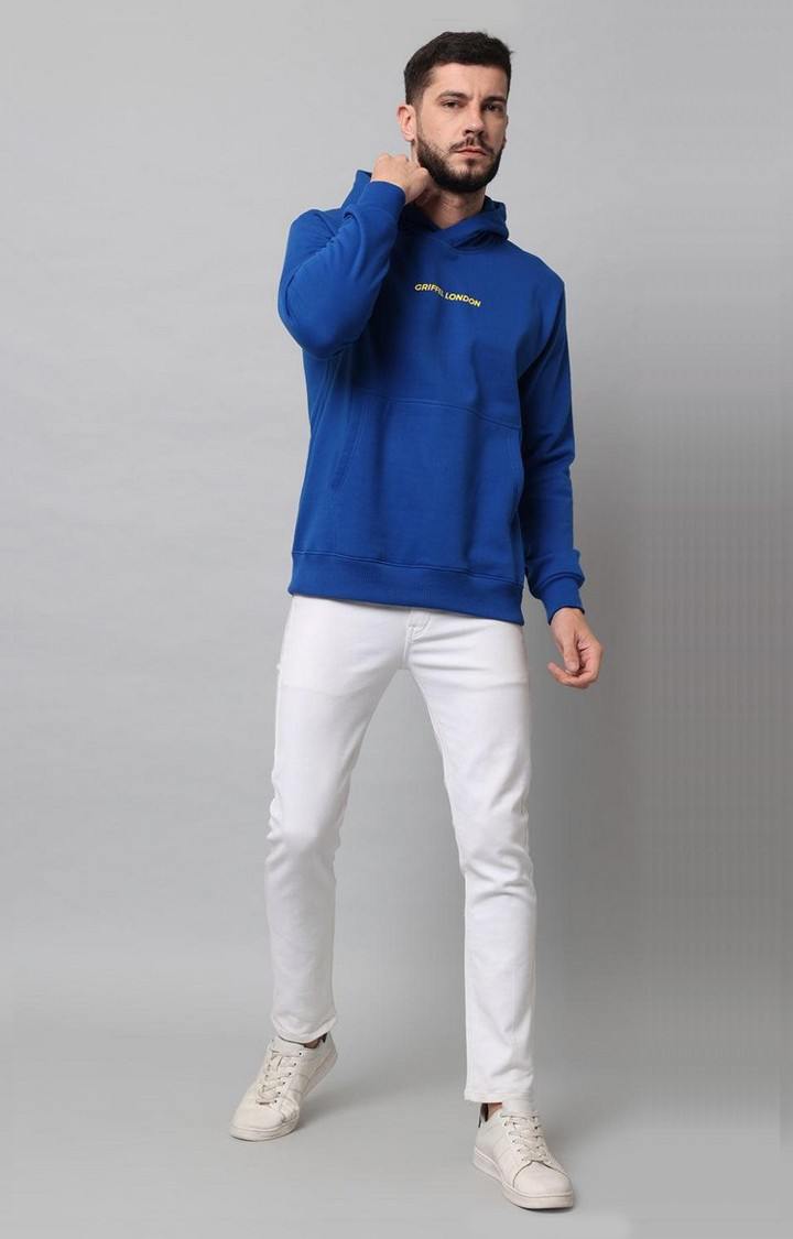 Men's Royal Blue Solid Hoodies
