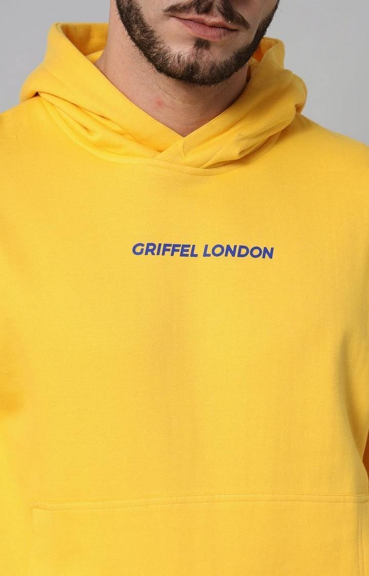 Men's Yellow Solid Hoodies
