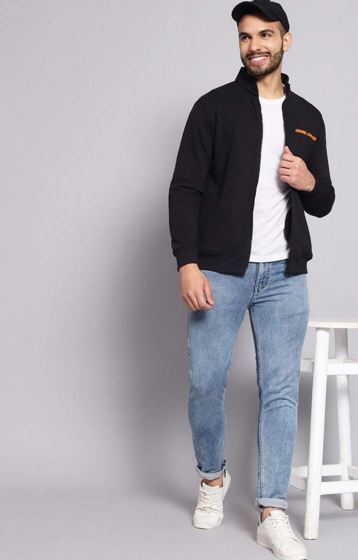 Men's Black Solid Sweatshirts