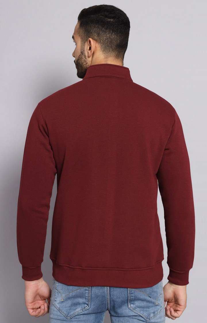 Men's Maroon Solid Sweatshirts