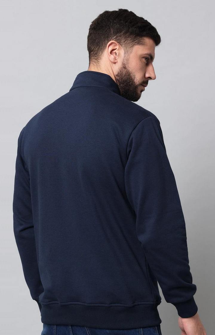 Men's Navy Blue Solid Sweatshirts
