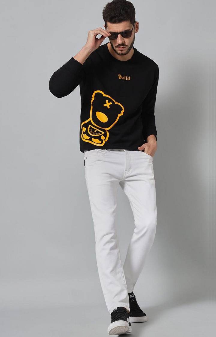 Men's Black Printed Sweatshirts