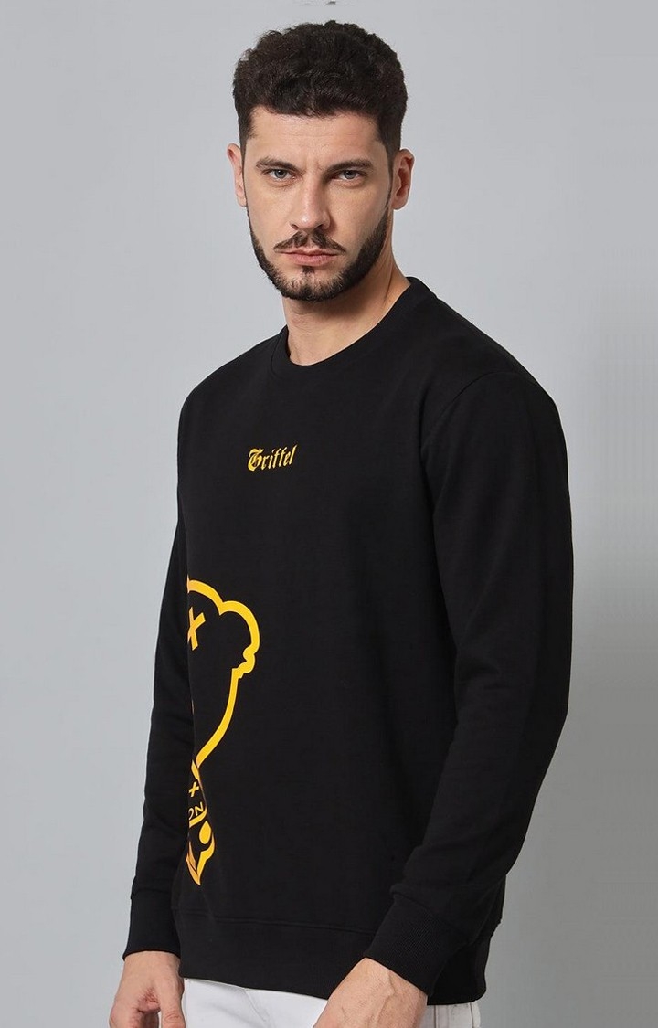 Men's Black Printed Sweatshirts