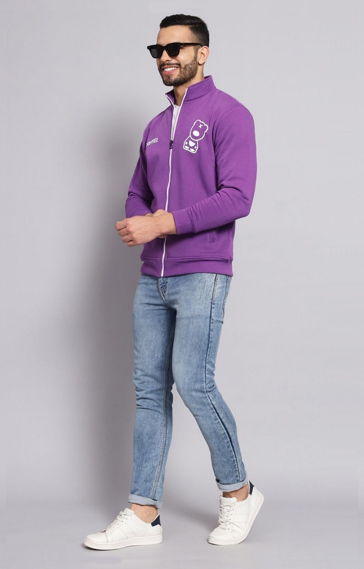 Men's Dk.Purple Printed Sweatshirts