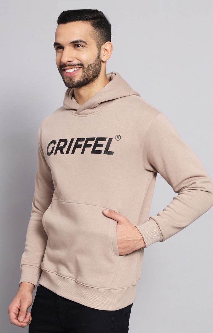 Men's Camel Typographic Hoodies