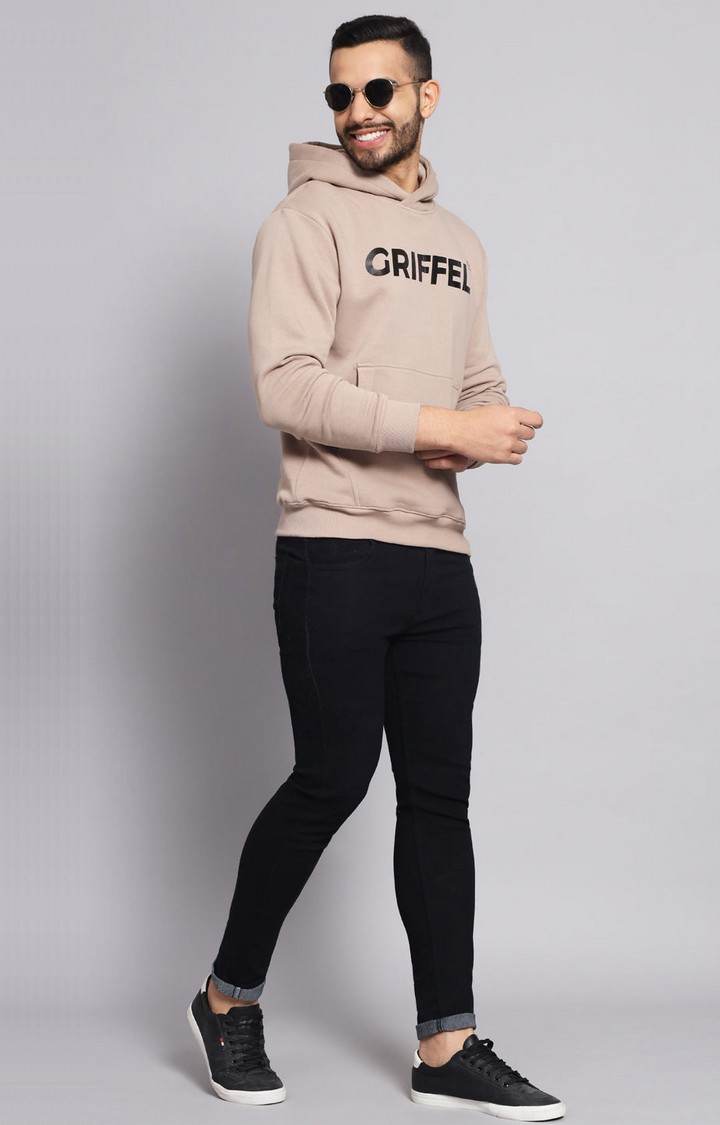 Men's Camel Typographic Hoodies