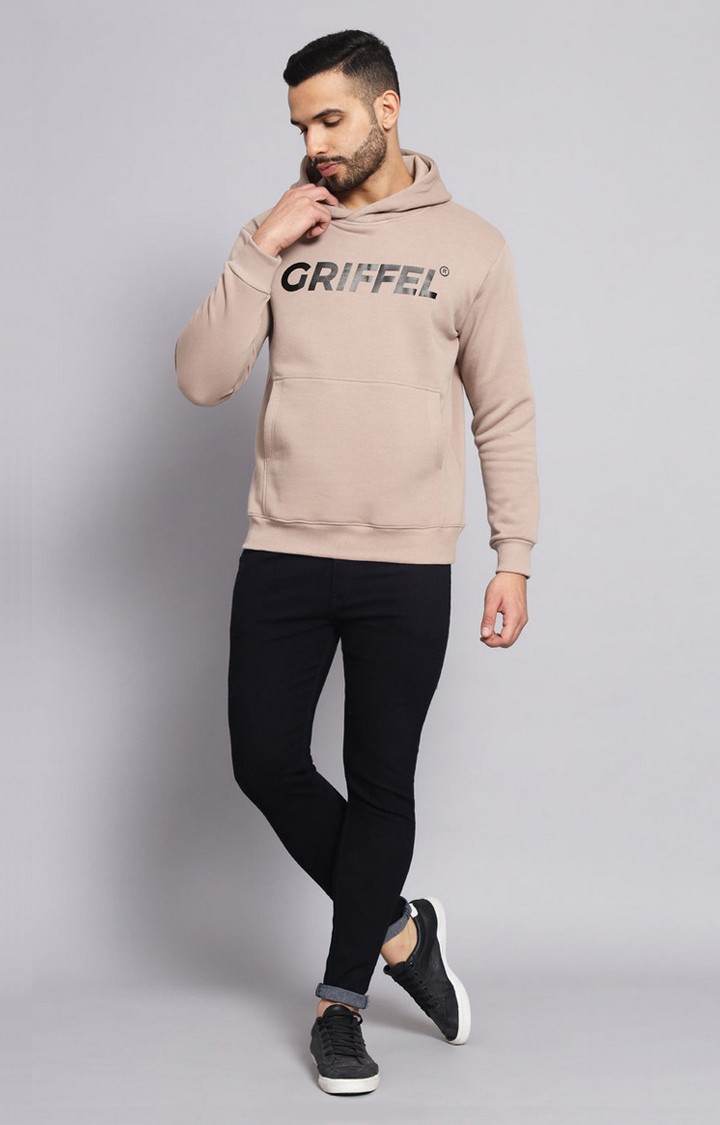 Men's Camel Typographic Hoodies