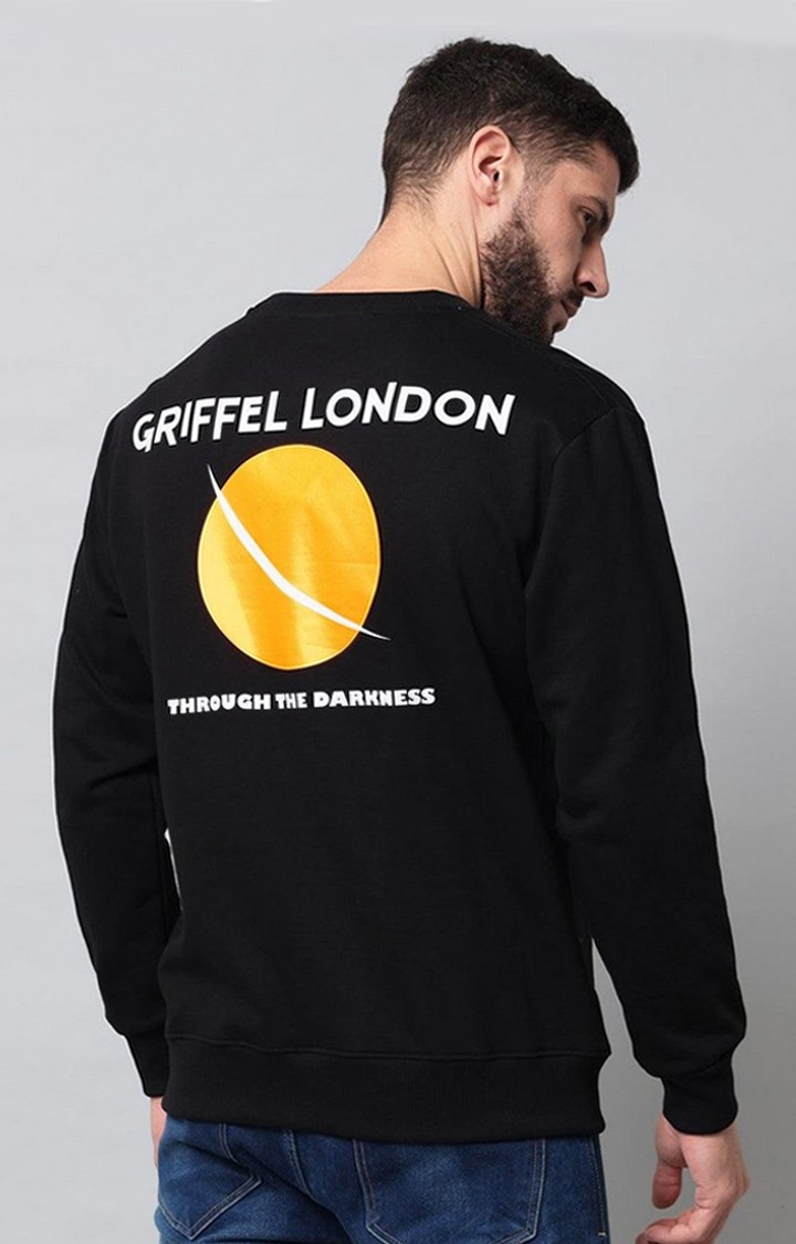 GRIFFEL | Men's Black Solid Sweatshirts