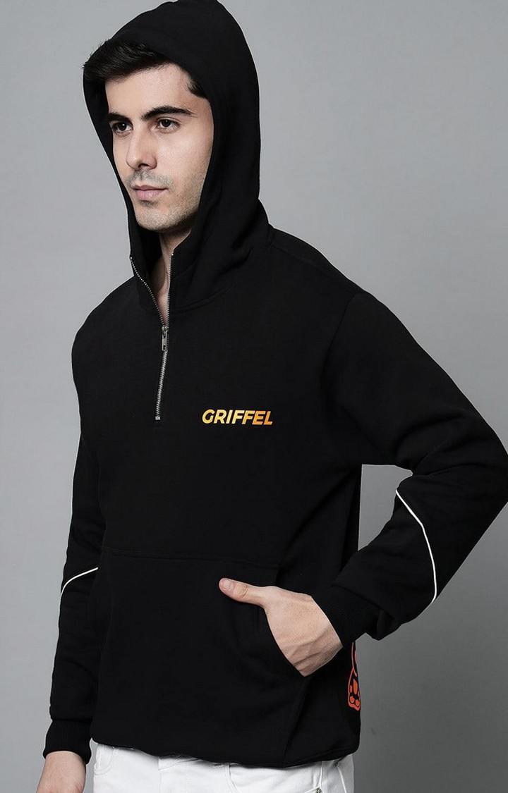 Men's Black Solid Hoodies