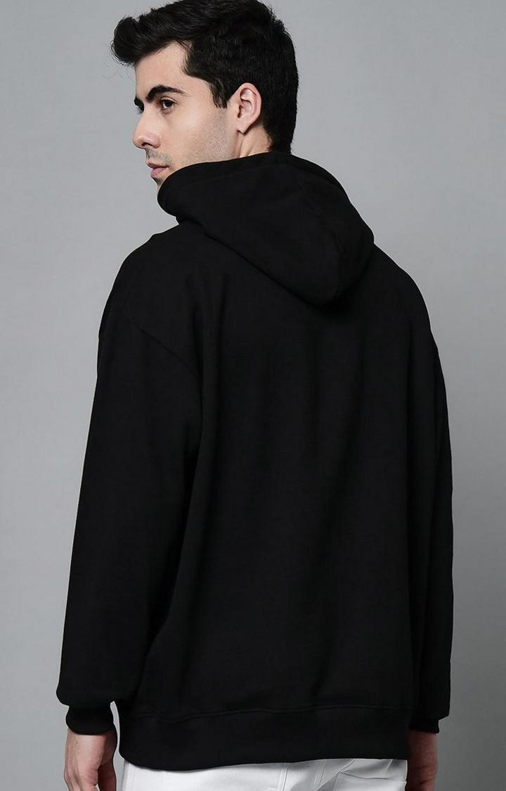 Men's Black Typographic Hoodies