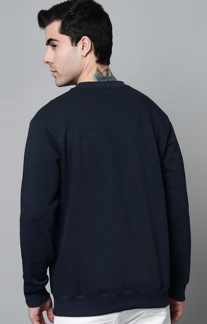 GRIFFEL | Men's Cotton Fleece Printed Sweatshirt with Long Sleeve and Front Logo Print 3