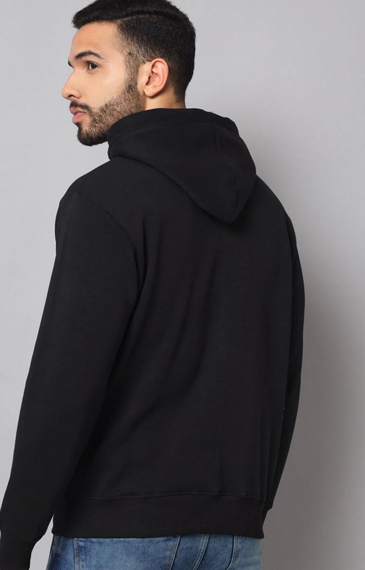 Men's Black Printed Hoodies