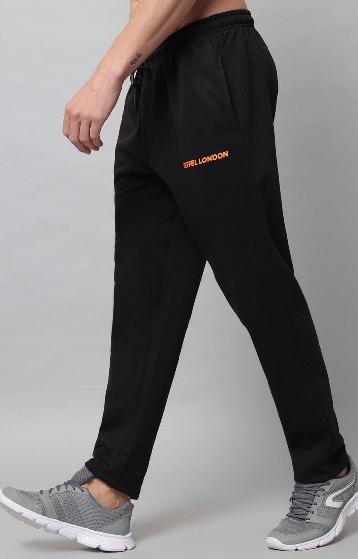 Men's Black Solid Trackpants