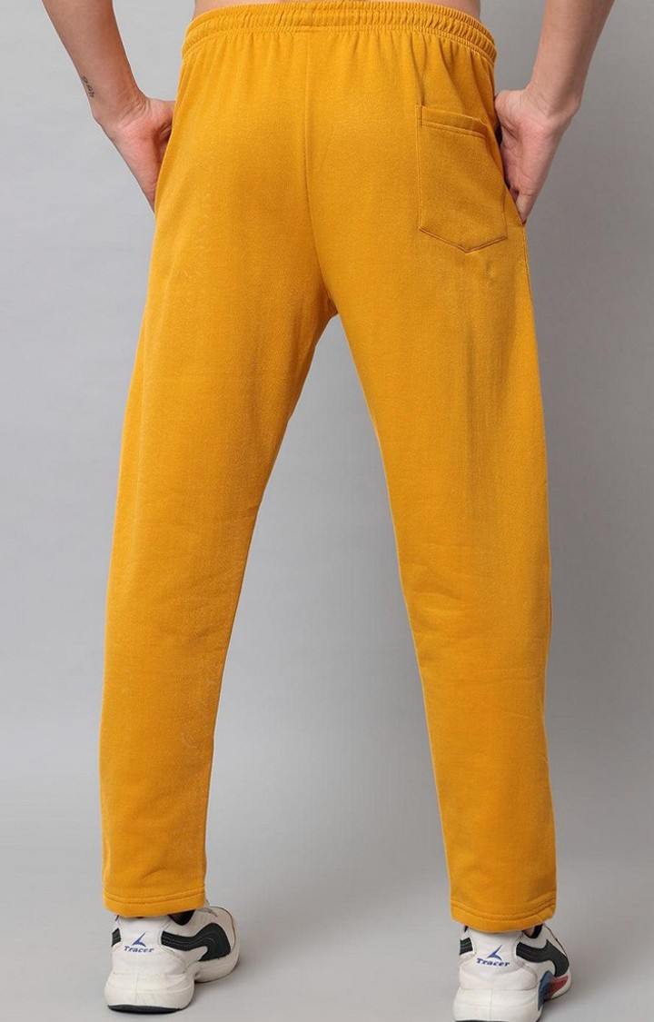 Men's Mustard Solid Trackpants