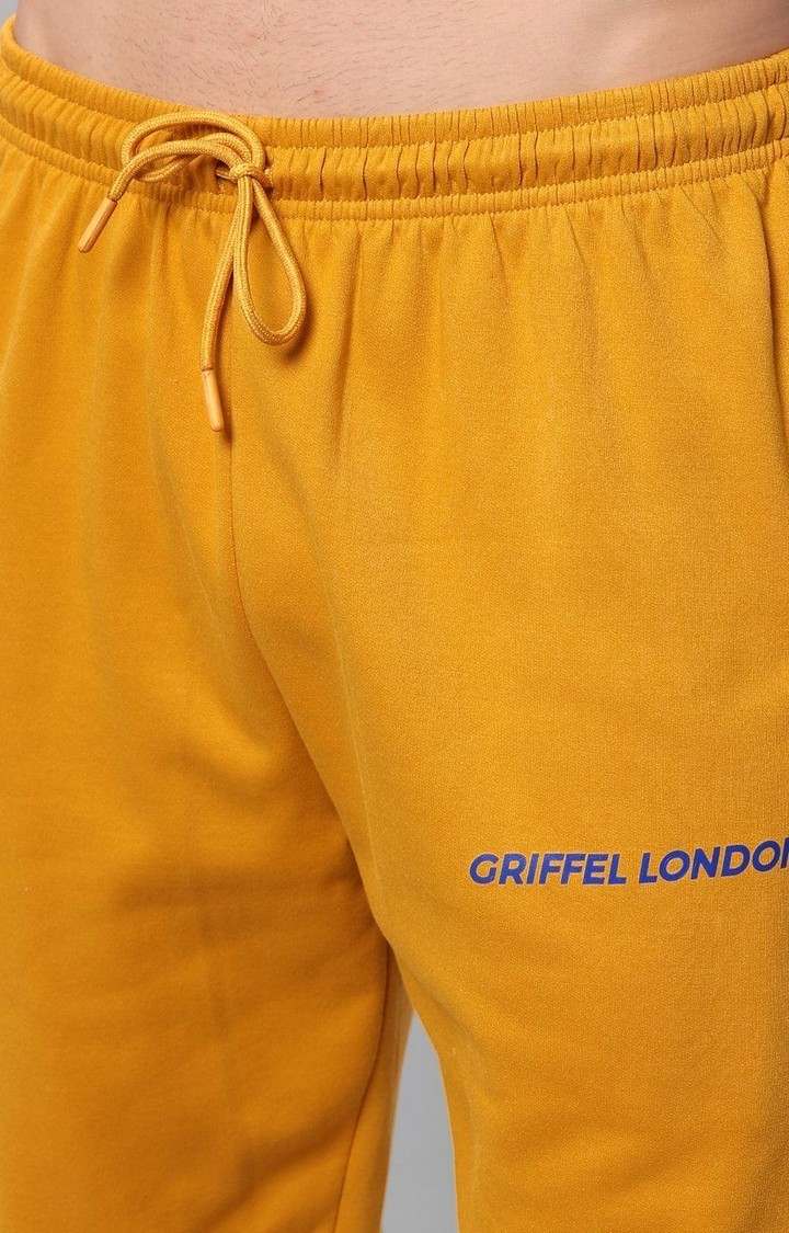 Men's Mustard Solid Trackpants