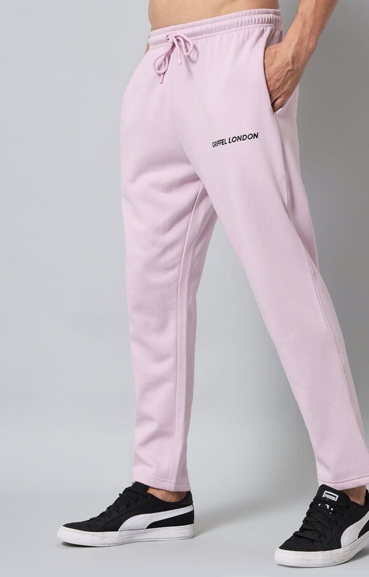 Men's Light Purple Solid Trackpants