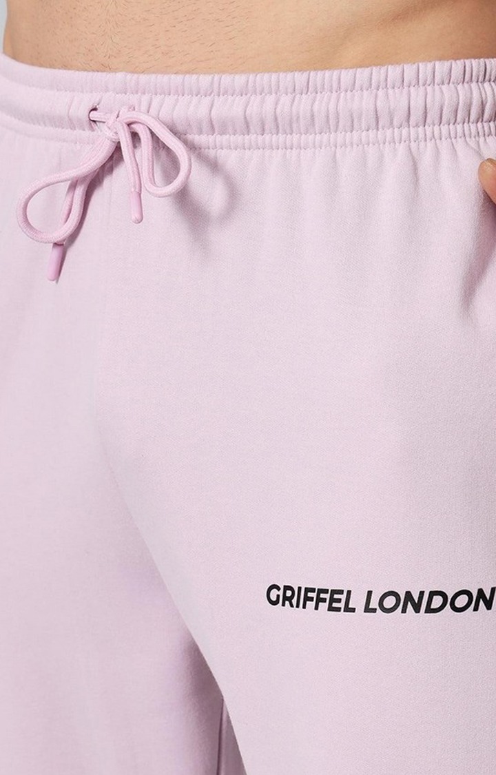 Men's Light Purple Solid Trackpants