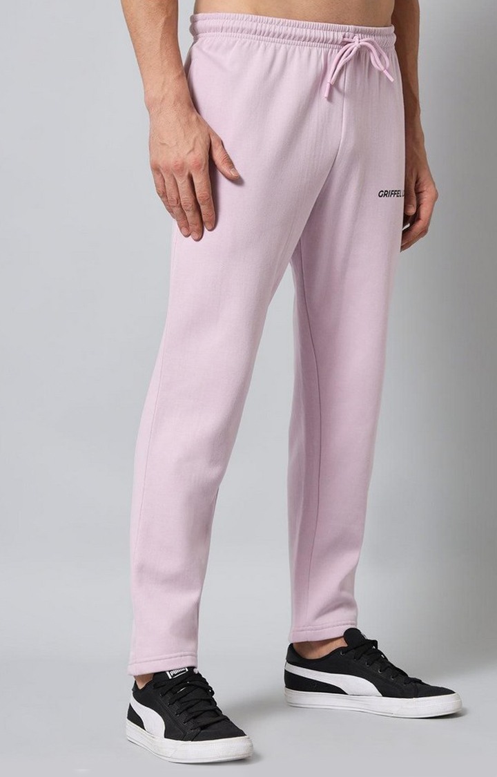 Men's Light Purple Solid Trackpants