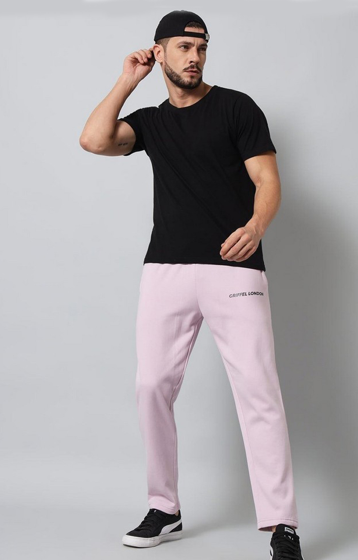 Men's Light Purple Solid Trackpants