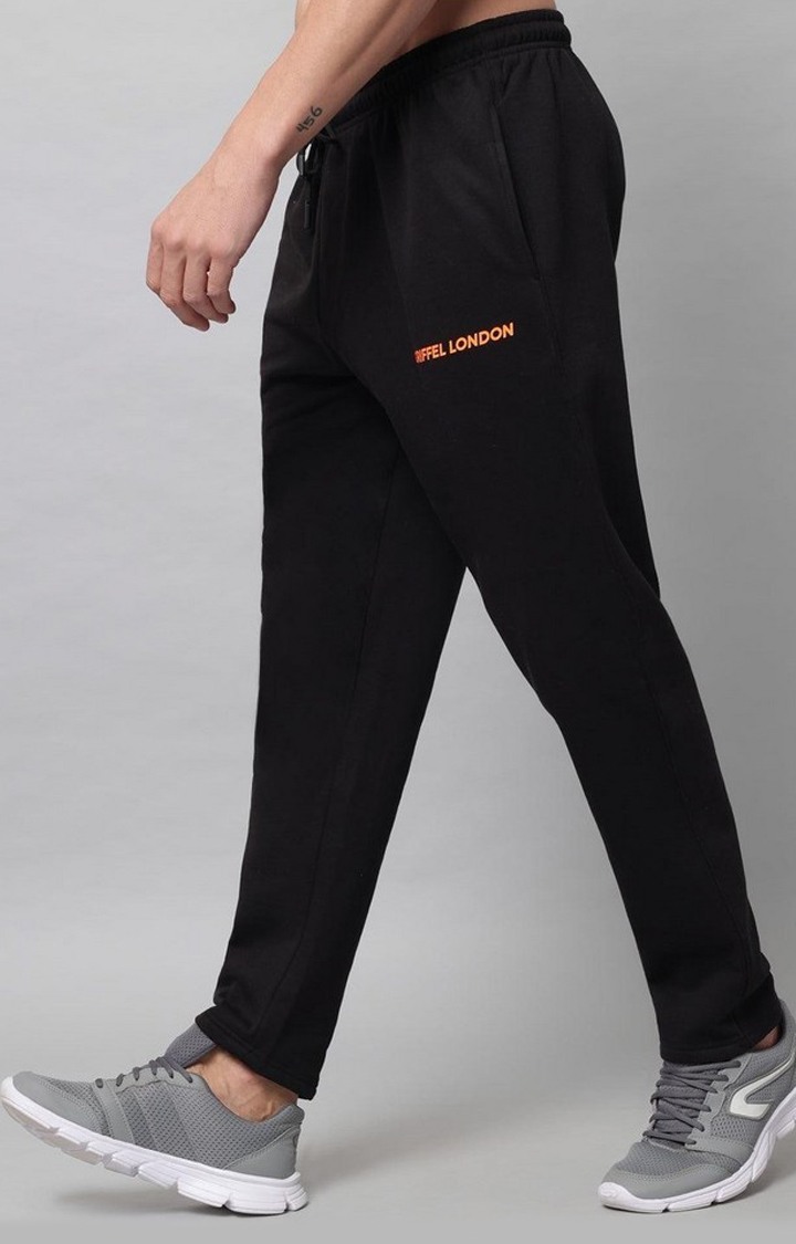 Men's Black Solid Trackpants