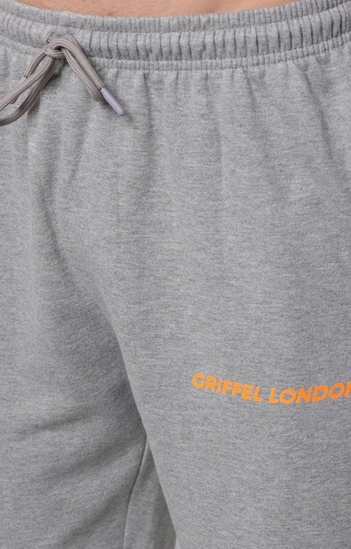 Men's Grey Solid Trackpants
