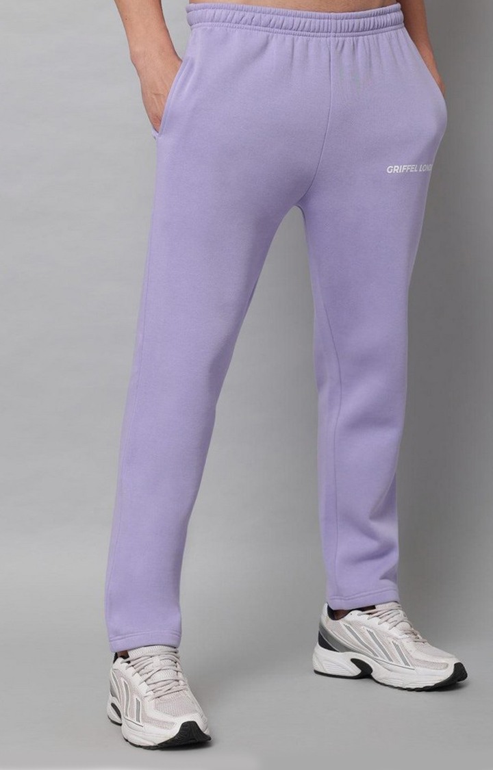 Men's Light Purple Solid Trackpants