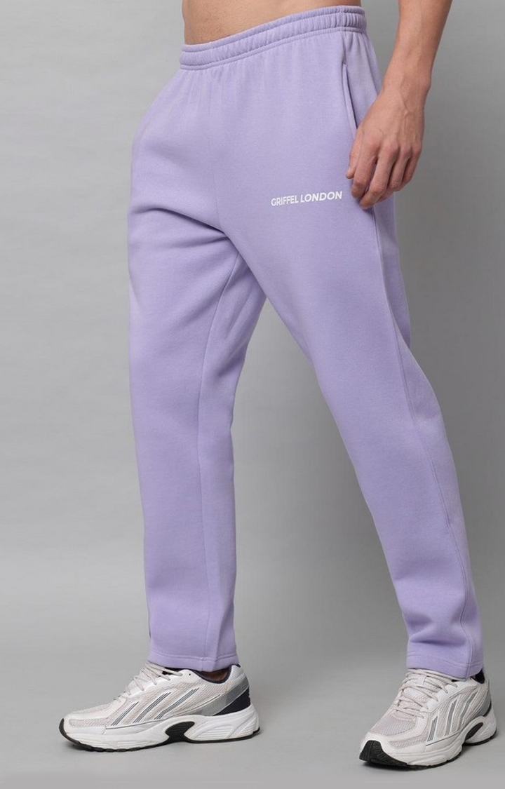 Men's Light Purple Solid Trackpants