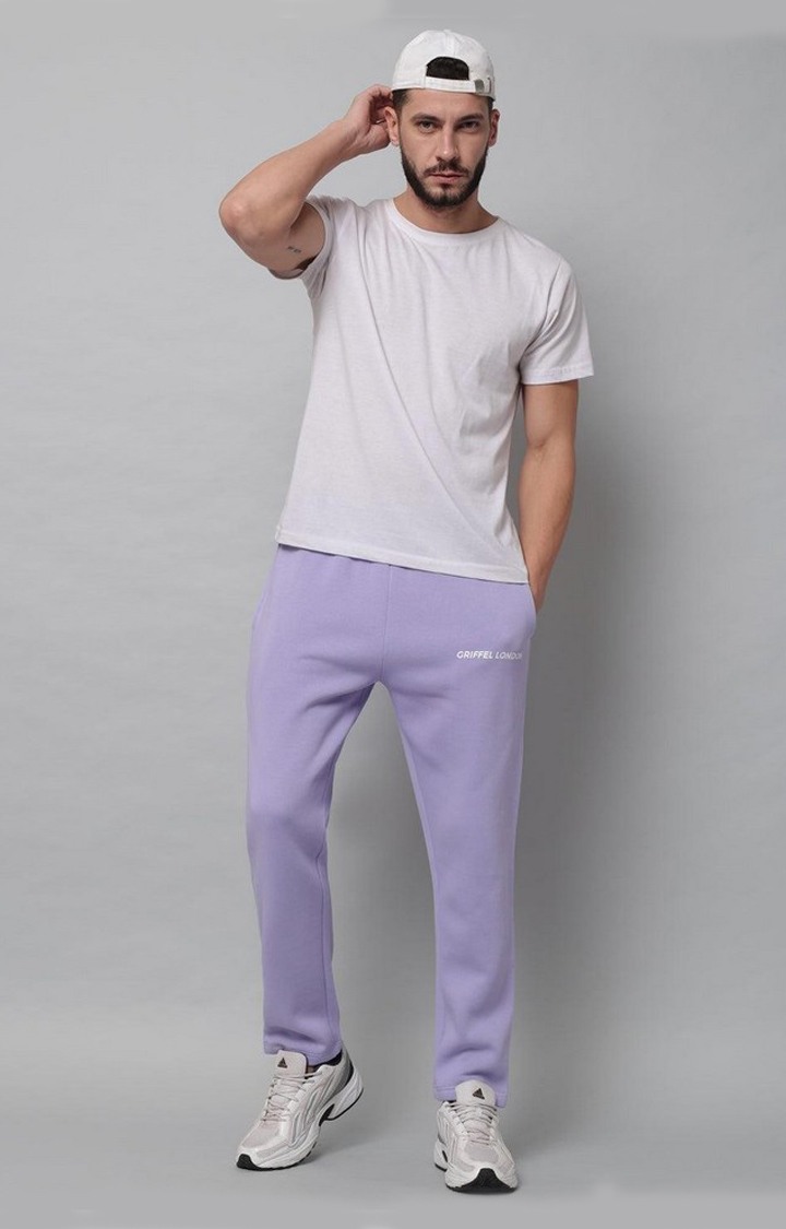 Men's Light Purple Solid Trackpants