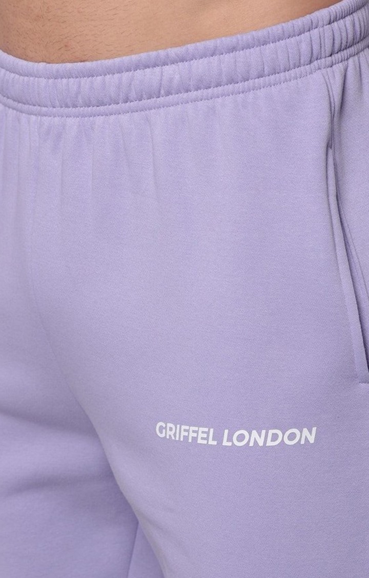 Men's Light Purple Solid Trackpants