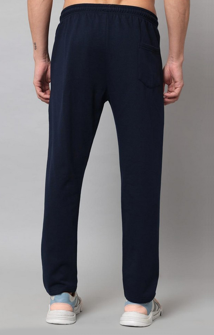 Men's Navy Solid Trackpants