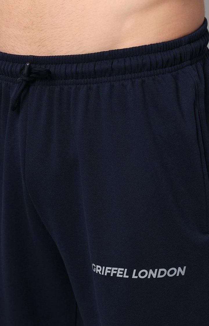 Men's Navy Solid Trackpants