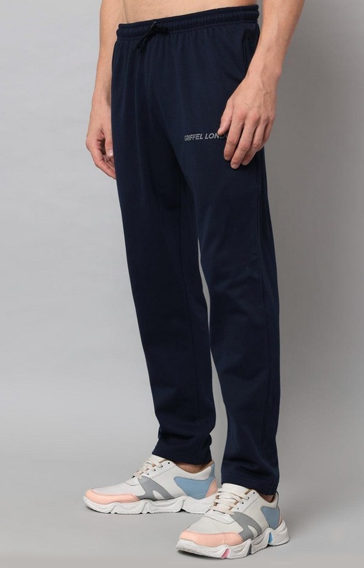 Men's Navy Solid Trackpants