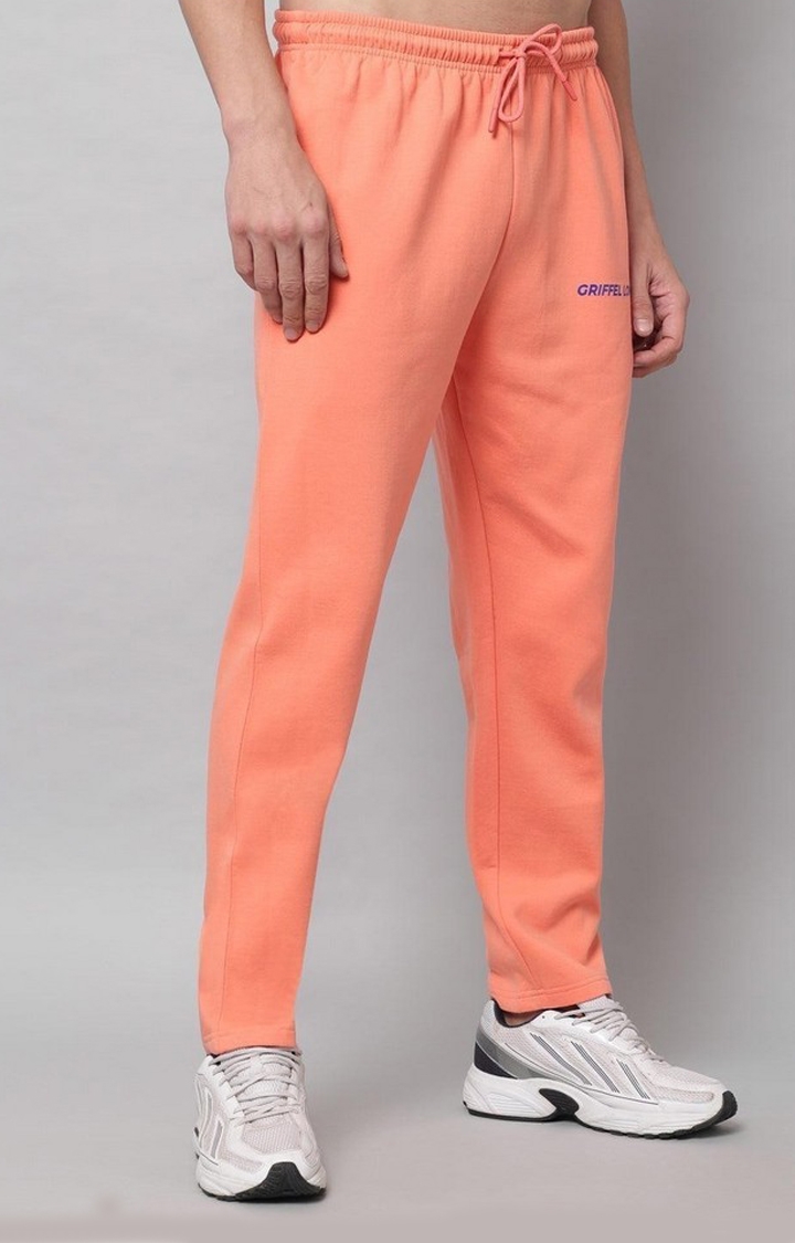 Men's Peach Solid Trackpants