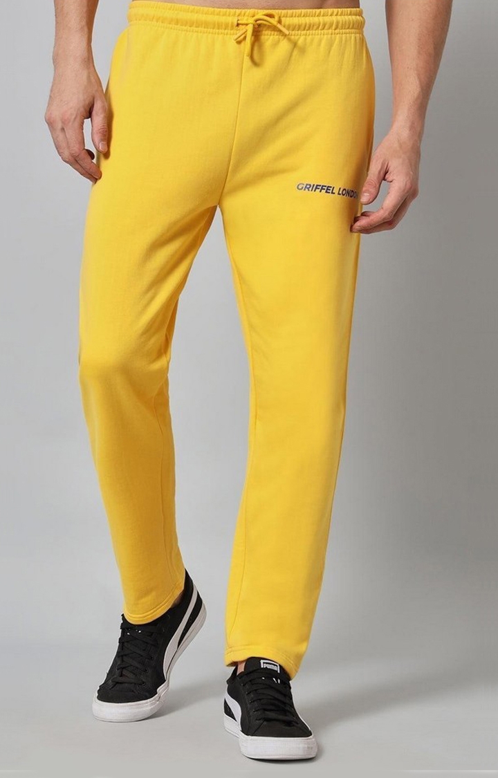GRIFFEL | Men's Yellow Solid Trackpants