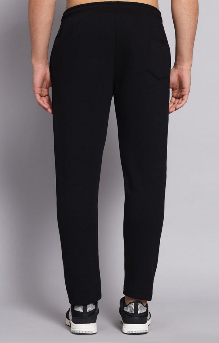 Men's Black Solid Trackpants