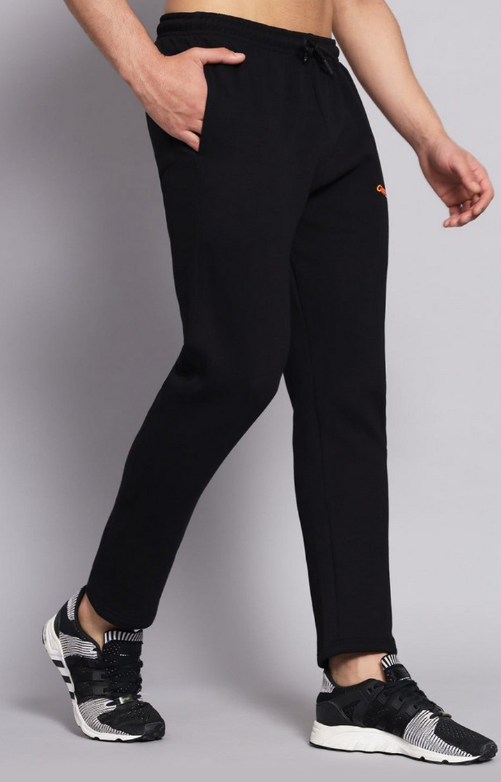Men's Black Solid Trackpants