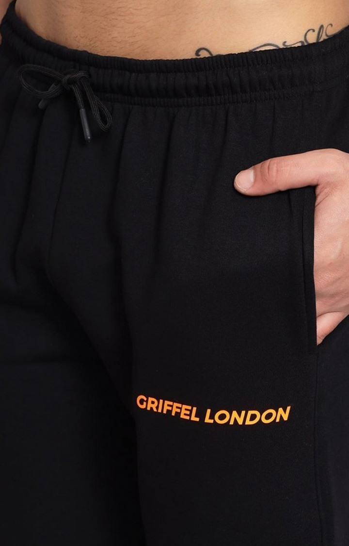 Men's Black Solid Trackpants