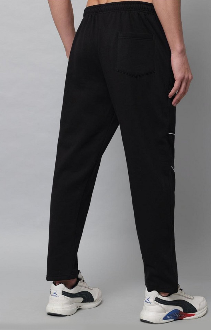Men's Black Solid Trackpants