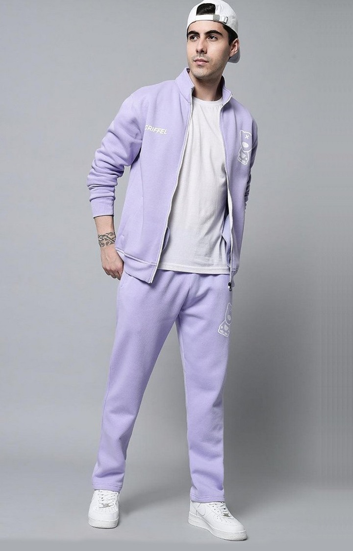 Men's Mauve Solid Trackpants