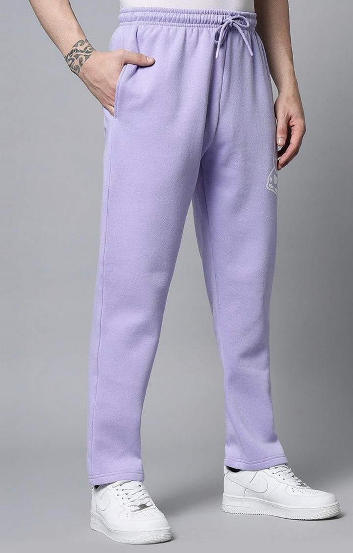 Men's Mauve Solid Trackpants