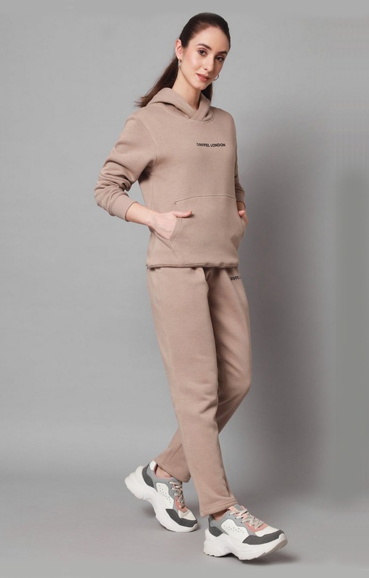 Women's Camel Solid Tracksuits